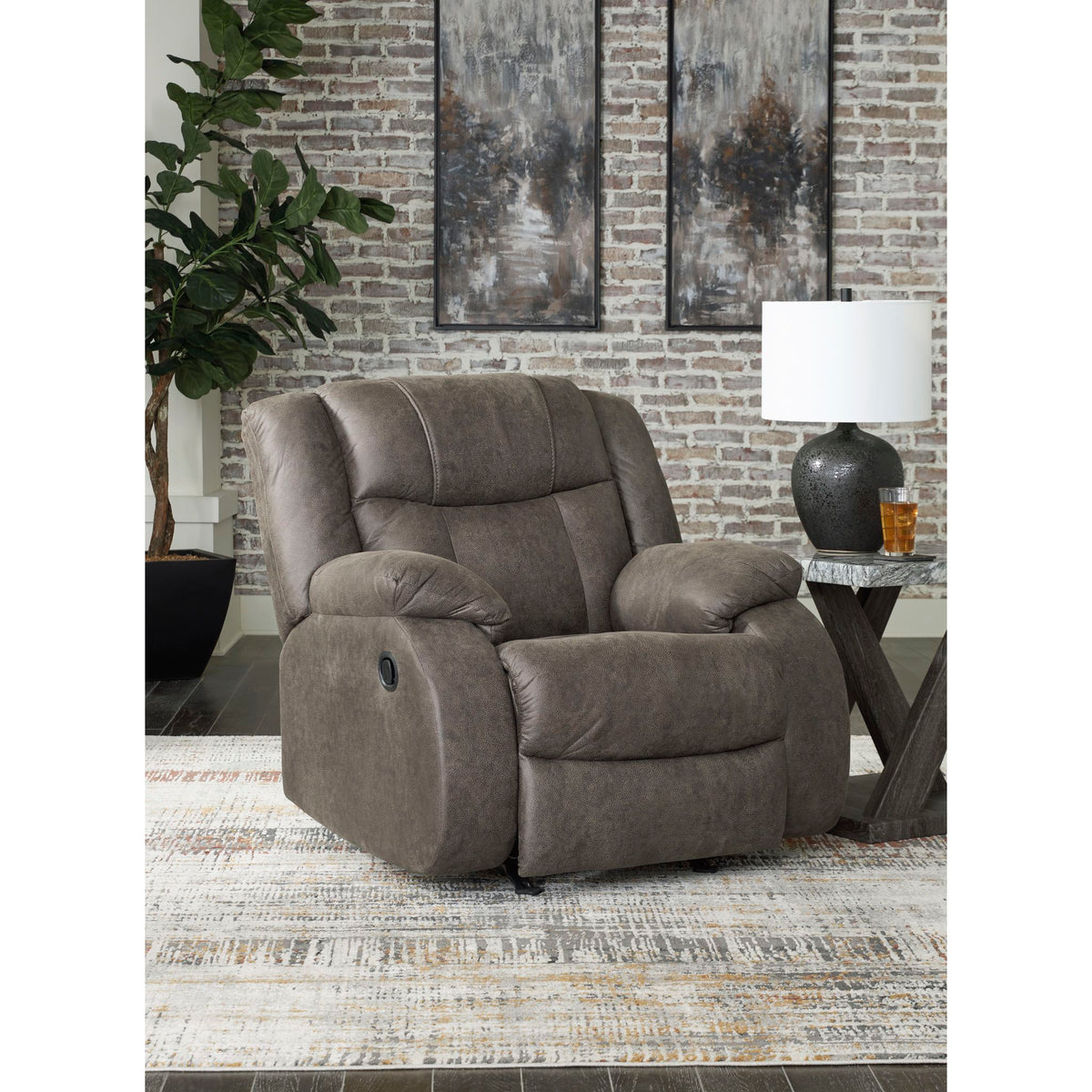 First Base - Rocker Recliner - Gunmetal